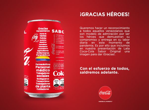 MSC Noticias - Coca-Cola-Agradecimiento Alimentos y Bebidas Coronavirus Proa Com 