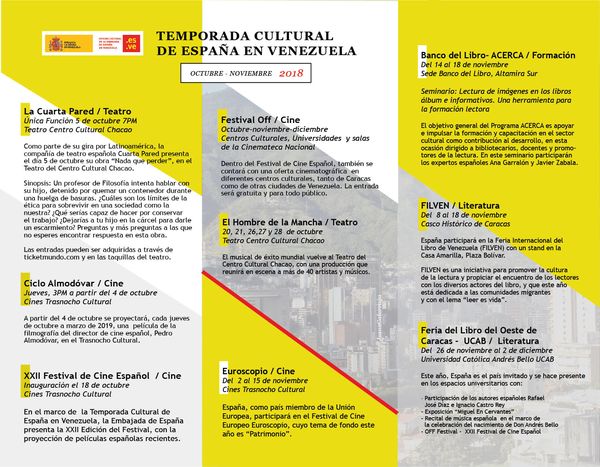 MSC Noticias - Programa-Temporada-Cultural-de-España-en-Venezuela-1 Agencias Com y Pub Arte y Cultura 