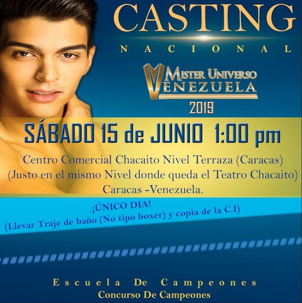 MSC Noticias - 03-CASTING-MISTER-UNIVERSO-VENEZUELA-2019 Estética y Belleza Org Miss Venezuela 